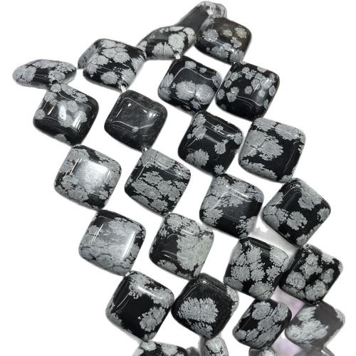 Snowflake Obsidian Bead, Rhombus, DIY, mixed colors, 15mm cm 