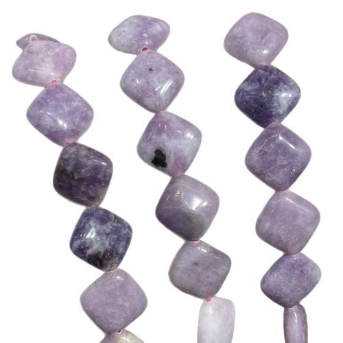 Perles de pierre gemme unique, Lepidolite naturel, Losange, DIY, violet, 15mm cm, Vendu par brin