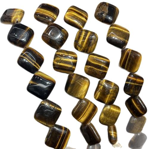 Perles d'Oeil de tigre, Losange, DIY, couleurs mélangées, 15mm cm, Vendu par brin