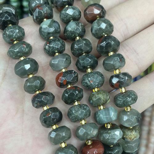 Bloodstone africain goutte, avec Seedbead, DIY, couleurs mélangées, 7-10mm cm, Vendu par brin