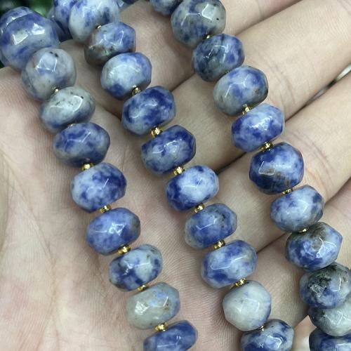 Blue Speckle Stone Beads, with Seedbead, DIY, mixed colors, 6.5-10mm cm 