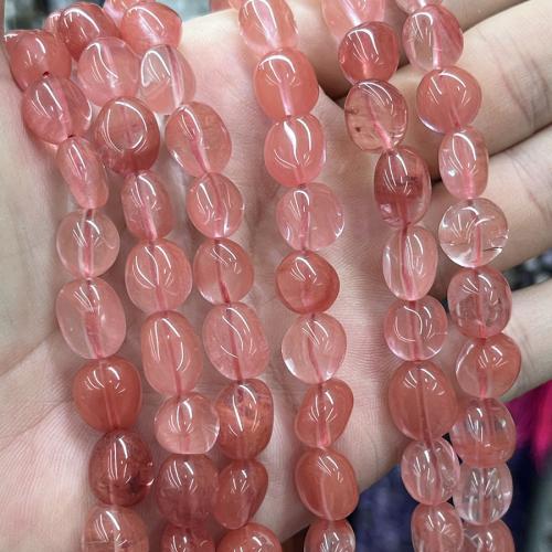 Perle en Quartz cerise, rouge de cerise, DIY, rouge cm, Vendu par brin[