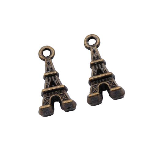 Conception de pendentifs en alliage de zinc, Tour Eiffel, Placage, DIY, couleur bronze antique Vendu par sac
