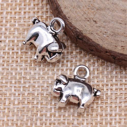 Zinc Alloy Animal Pendants, Pig, plated, DIY 