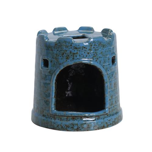Porcelain Incense Burner, Castle, half handmade, for home and office [