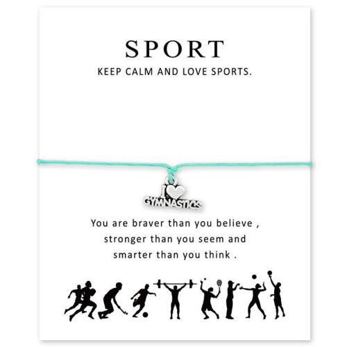 aleación de zinc Pulsera, con Cordón de cera, chapado, unisexo & diferentes estilos para la opción, longitud:aproximado 6.5-6.7 Inch, Vendido por UD[