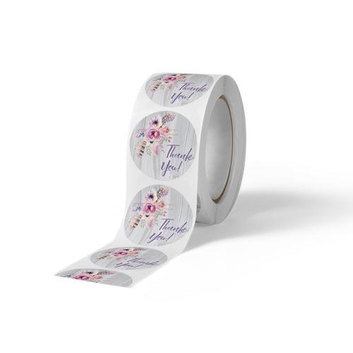 Copper Printing Paper Sticker Paper, with Adhesive Sticker, Round 25mm 