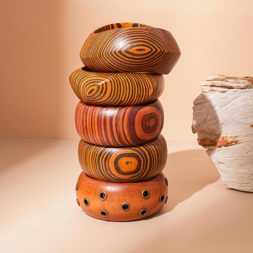 bois bracelet ordinaire, avec laiton, Placage de couleur d'or, bijoux de mode, plus de couleurs à choisir, Vendu par PC