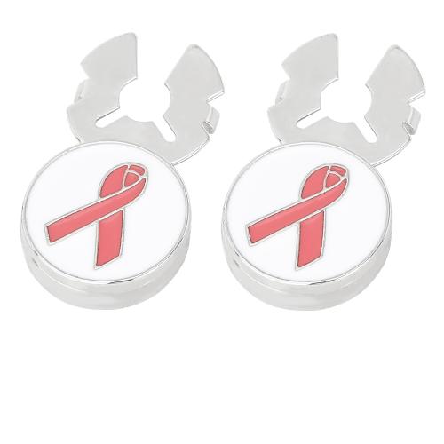 Zink Legierung Manschettenknöpfe, Zinklegierung, rund, plattiert, Modeschmuck & für den Menschen & Emaille, Silberfarbe, verkauft von Paar