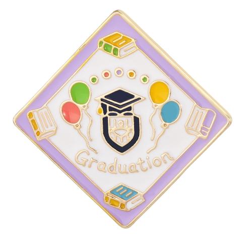 Broche émail, alliage de zinc, Losange, Placage, bijoux de mode & unisexe, doré, Vendu par PC