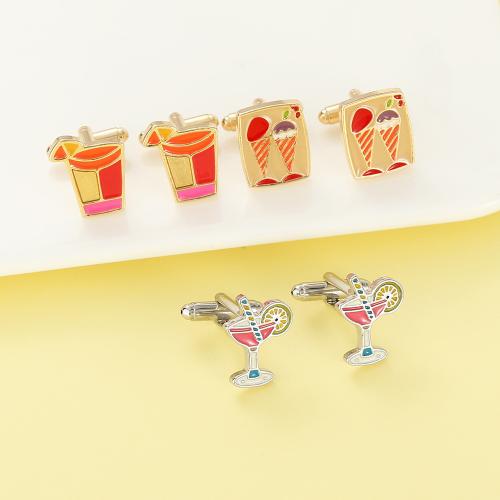 Zink Legierung Manschettenknöpfe, Zinklegierung, plattiert, unisex & verschiedene Stile für Wahl & Emaille, verkauft von Paar