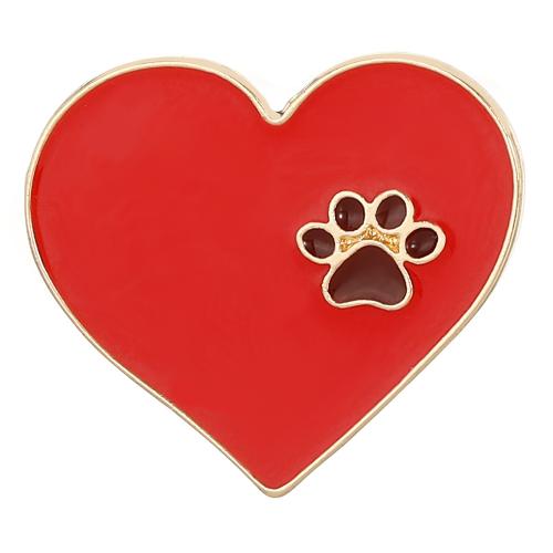 Broche émail, alliage de zinc, coeur, Placage, bijoux de mode & unisexe, doré, Vendu par PC