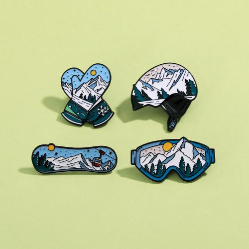 Broche émail, alliage de zinc, Placage, unisexe & styles différents pour le choix, noire, Vendu par PC