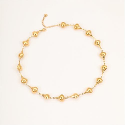 Collier de bijoux en acier inoxydable, Acier inoxydable 304, Plaqué or 18K, bijoux de mode & styles différents pour le choix & pour femme, Vendu par PC