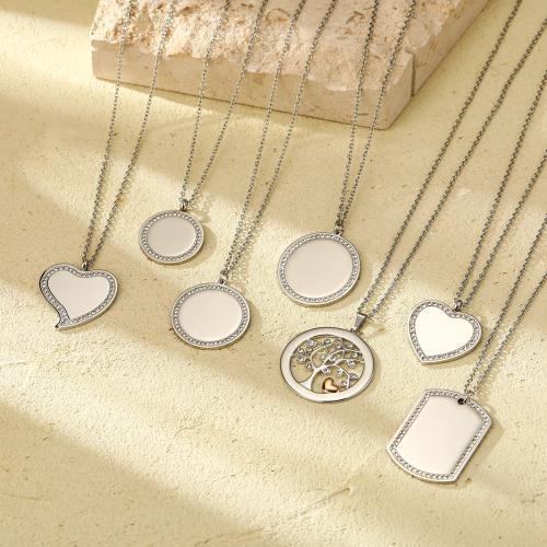 ステンレス鋼のジュエリーネックレス, 304ステンレススチール, メッキ, 異なるスタイルを選択 & 女性用 & ライン石のある, オリジナルカラー, 売り手 パソコン