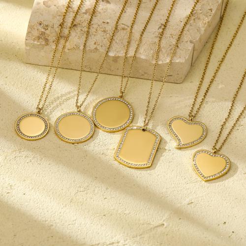 ステンレス鋼のジュエリーネックレス, 304ステンレススチール, メッキ, 異なるスタイルを選択 & 女性用 & ライン石のある, 無色, 売り手 パソコン