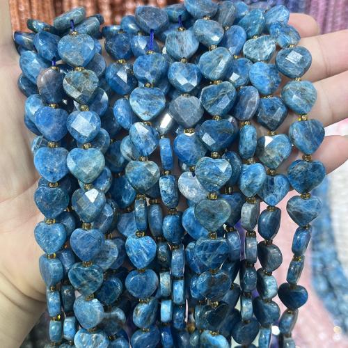 Апатит бисер, Апатиты, с Seedbead, Сердце, DIY, голубой, 12mm, длина:38 см, продается Strand