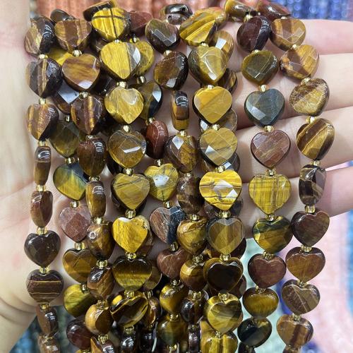 Perles d'Oeil de tigre, avec Seedbead, coeur, DIY, couleurs mélangées, 12mm cm, Vendu par brin