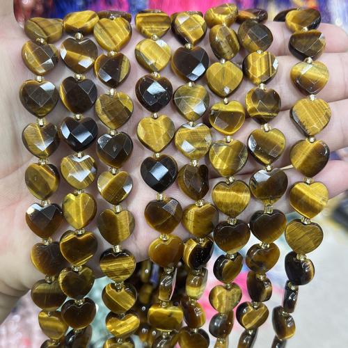 Perles d'Oeil de tigre, avec Seedbead, coeur, DIY, couleurs mélangées, 12mm cm, Vendu par brin