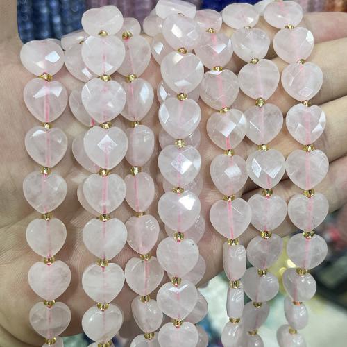 Natural Rose Quartz Beads, with Seedbead, Heart, DIY, pink, 12mm cm [
