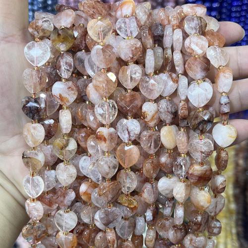 Perles de pierre gemme unique, Marbre rouge, avec Seedbead, coeur, DIY, couleurs mélangées, 12mm cm, Vendu par brin