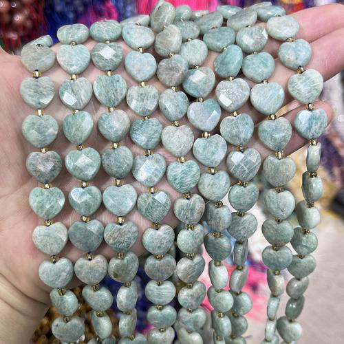 Perles amazonite, avec Seedbead, coeur, DIY, couleurs mélangées, 12mm .99 cm, Vendu par brin
