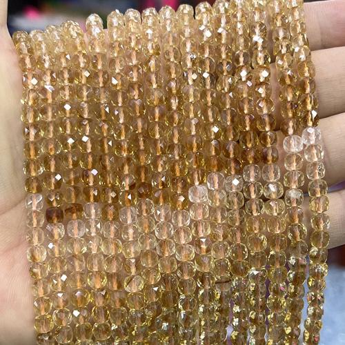 Cristal en jaune naturelles, perles de citrine, DIY, Jaune, 4mm cm, Vendu par brin