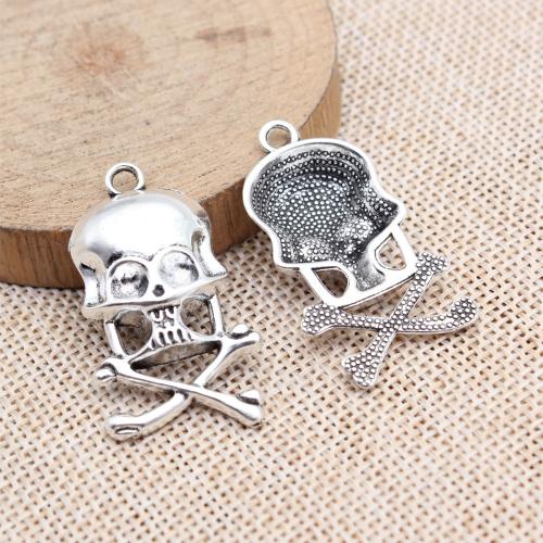 Colgantes de Aleación de Zinc en Forma Calavera, chapado, Bricolaje & hueco, más colores para la opción, Vendido por UD