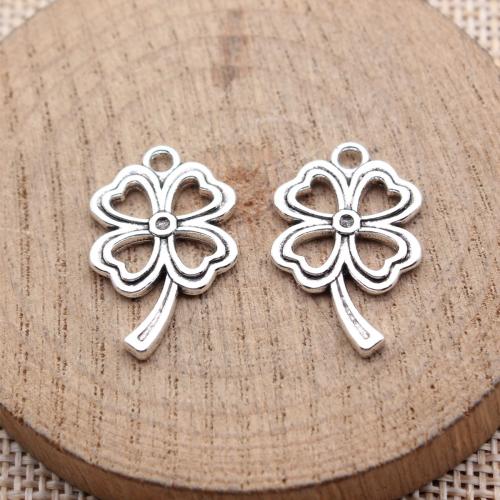 Zinc Alloy Clover Pendant, Four Leaf Clover, plated, DIY & hollow 