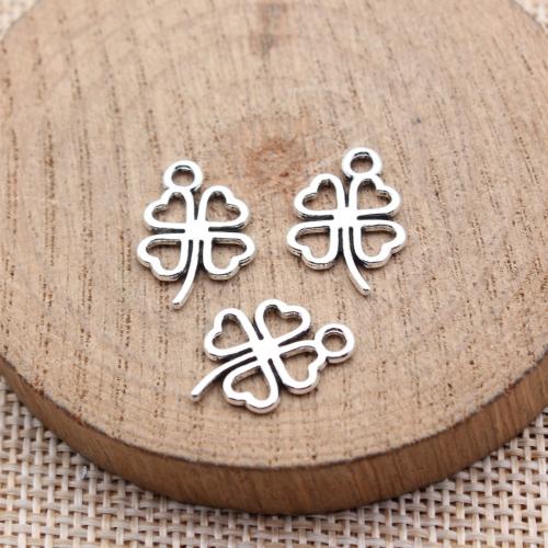 Zinc Alloy Clover Pendant, Four Leaf Clover, plated, DIY & hollow 