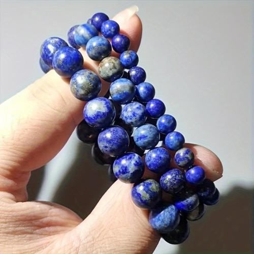 Lapis Lazuli Bracelet, Round, handmade, Unisex Approx 7.48 Inch 