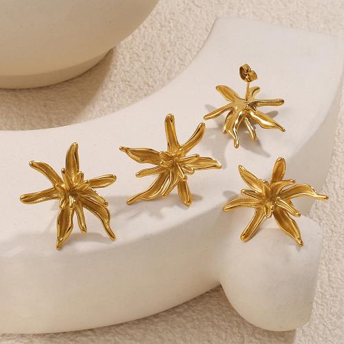 Boucle en acier inoxydable, Acier inoxydable 304, Placage de couleur d'or, bijoux de mode, doré, Vendu par paire