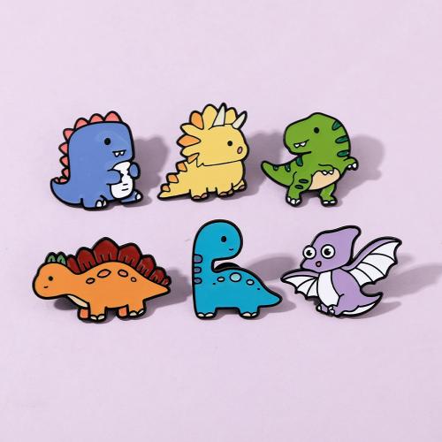 Zinc Alloy Jewelry Brooch, Dinosaur, stoving varnish, fashion jewelry & Unisex black 