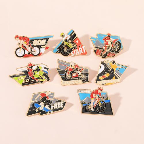 Broche émail, alliage de zinc, Placage, unisexe & styles différents pour le choix, doré, Vendu par PC