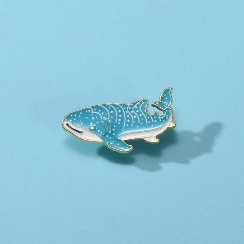 Broche émail, alliage de zinc, Baleine, bijoux de mode & unisexe, doré, Vendu par PC