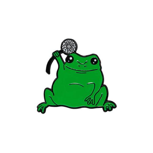 Broche émail, alliage de zinc, grenouille, bijoux de mode & unisexe, noire, Vendu par PC