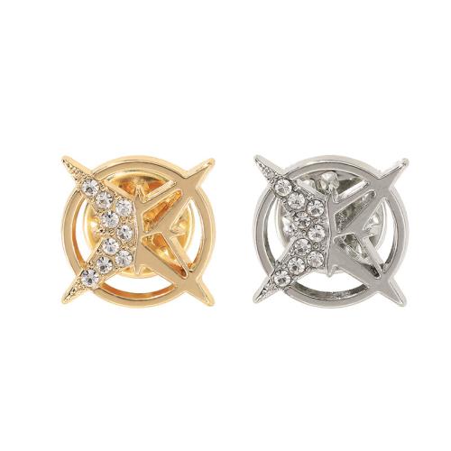 Strass Zink Legierung Brosche, Zinklegierung, plattiert, für den Menschen & mit Strass & hohl, keine, verkauft von PC