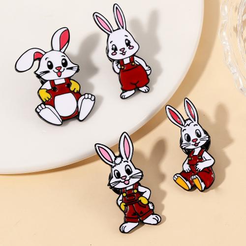Broche émail, alliage de zinc, lapin, unisexe & styles différents pour le choix, noire, Vendu par PC