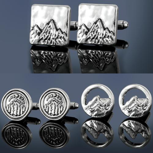 Zink Legierung Manschettenknöpfe, Zinklegierung, plattiert, Modeschmuck & verschiedene Stile für Wahl & für den Menschen, verkauft von Paar