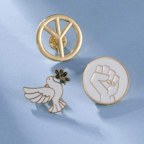 Broche émail, alliage de zinc, unisexe & styles différents pour le choix, doré, Vendu par PC