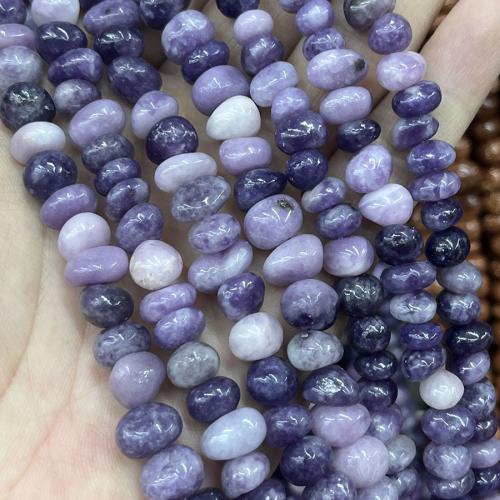 Perles de pierre gemme unique, Lepidolite naturel, DIY, couleurs mélangées cm, Vendu par brin