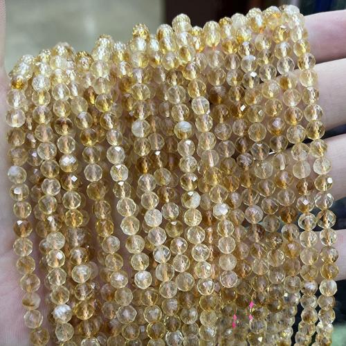 Cristal en jaune naturelles, perles de citrine, DIY, Jaune, 5mm cm, Vendu par brin