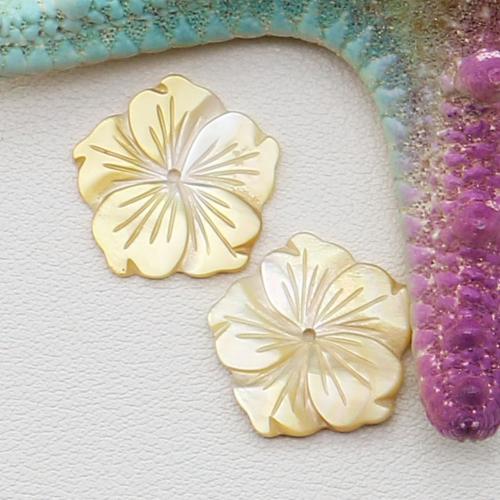 Yellow Shell Pendants, Flower, DIY, yellow [