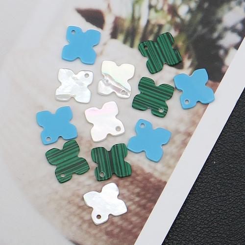 Dyed Shell Pendants, Four Leaf Clover, DIY 