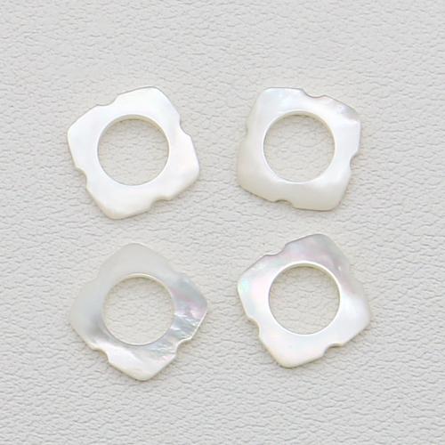 Natürlichen Muschel -Anhänger, Weiße Lippenschale, Quadrat, DIY & hohl, weiß, 10x10mm, verkauft von PC