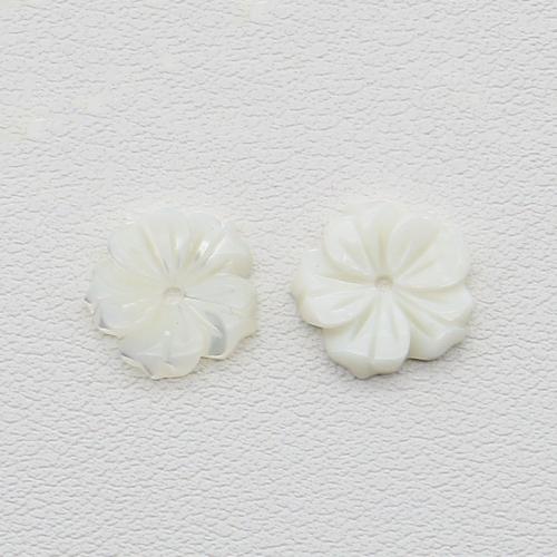 Natürlichen Muschel -Anhänger, Weiße Lippenschale, Blume, DIY, weiß, 12x12mm, verkauft von PC