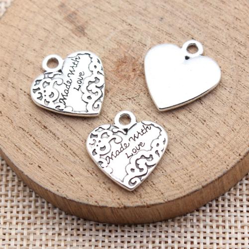 Colgantes de Aleación de Zinc en Forma de Corazón, chapado, Bricolaje, más colores para la opción, 10PCs/Bolsa, Vendido por Bolsa
