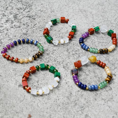 Ensembles-cadeaux bijoux, pierre gemme, Bracelet & collier, avec alliage de zinc, Placage de couleur d'or, bijoux de mode, plus de couleurs à choisir, 5-10mm, Vendu par fixé