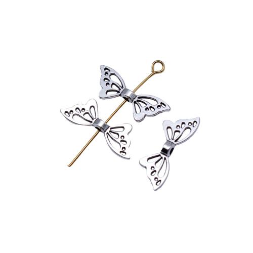 Perles animaux en alliage de zinc, papillon, Placage, DIY & creux Vendu par sac