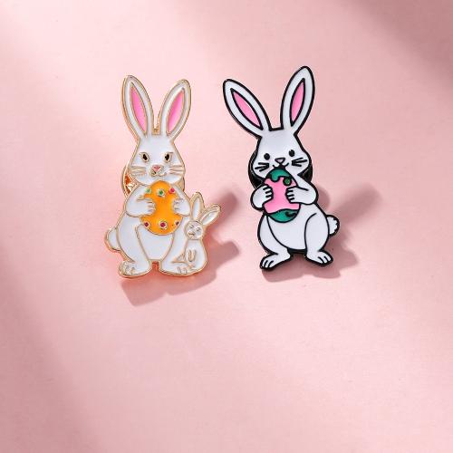 Broche émail, alliage de zinc, lapin, unisexe & styles différents pour le choix, plus de couleurs à choisir, Vendu par PC